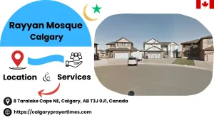 Front exterior of the Rayyan Mosque Calgary building.