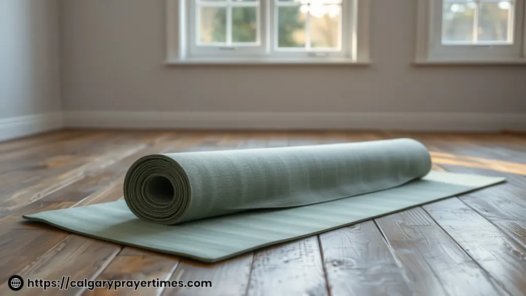 An open habit tracker journal on a morning desk with a pen and herbal tea