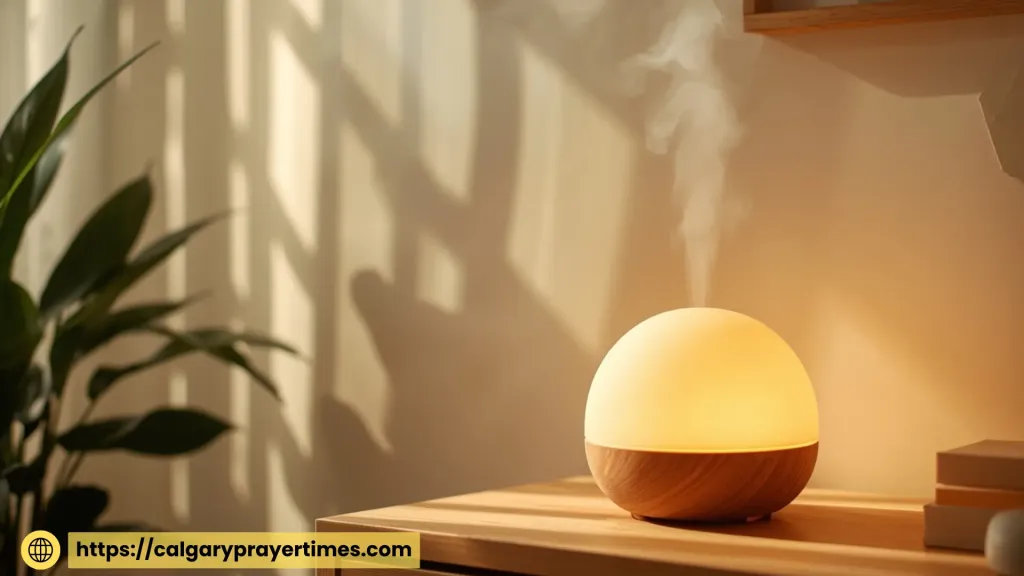 Aroma diffuser in calm room.
