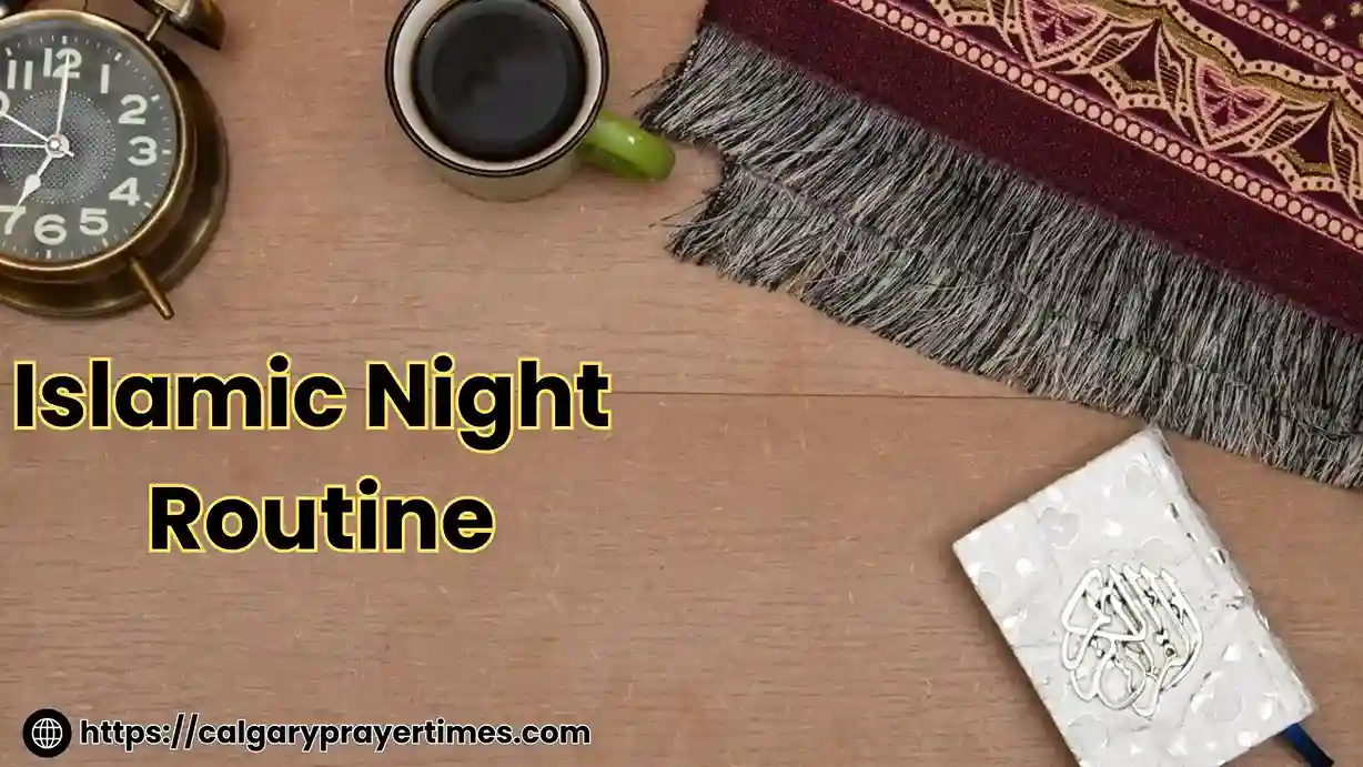 Muslim night routine in a calm room before sleeping.