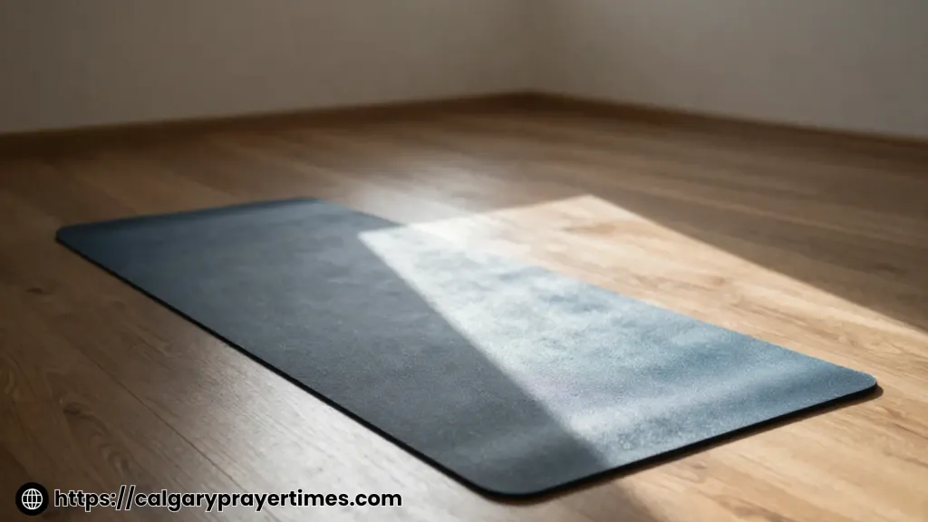 Dedicated prayer space with clean prayer mat.